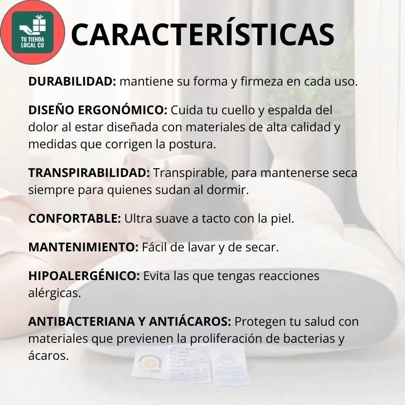 2x1 DELUXE ERGO™ Almofada Ortopédica com Alinhamento Cervical Perfeito