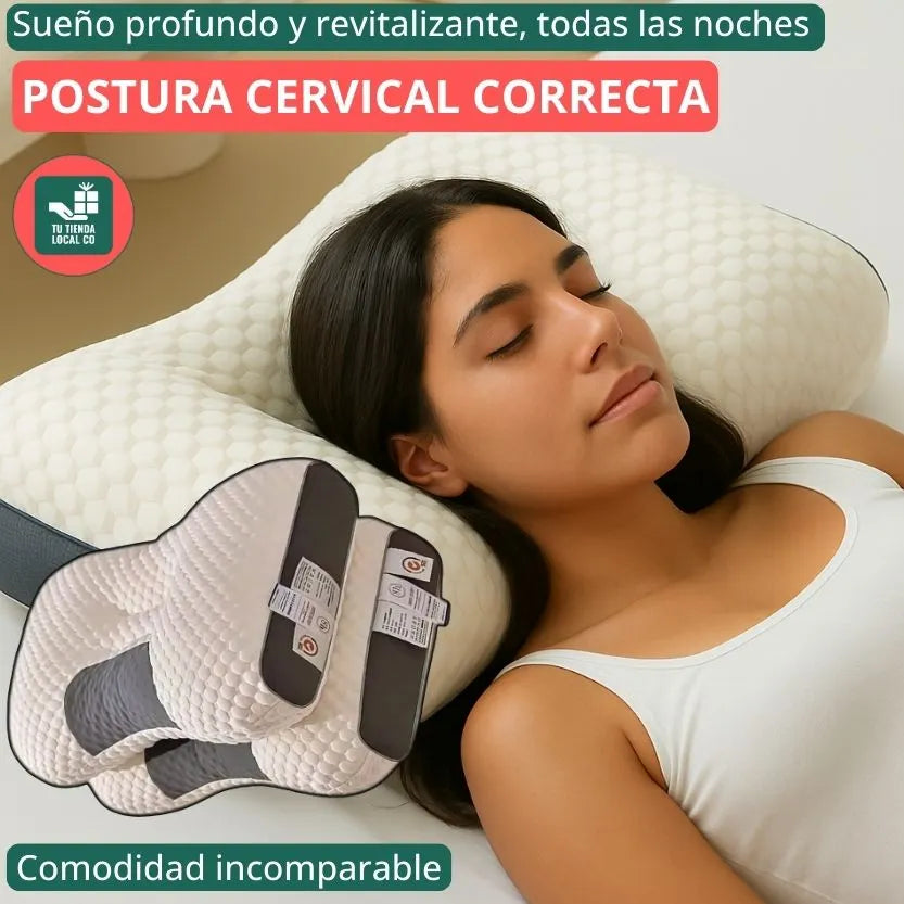 2x1 DELUXE ERGO™ Almofada Ortopédica com Alinhamento Cervical Perfeito