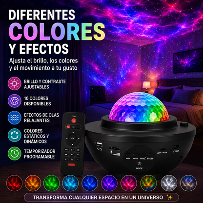 LumenStar™ Projetor Galaxy com Altifalante Bluetooth