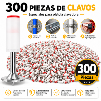 Pack de Pregos Especiais para Pistola de Pregos – 100, 200 ou 300 Peças