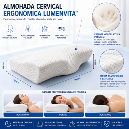 Lumen Vita™ Almofada Cervical Ergonómica Premium