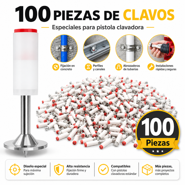 Pack de Pregos Especiais para Pistola de Pregos – 100, 200 ou 300 Peças