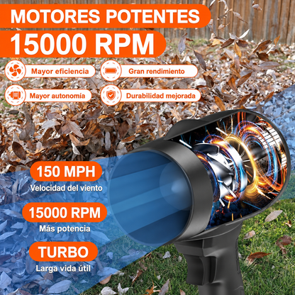 Soprador de Ar Sem Fios Turbo 130.000 RPM | 2 Baterias Incluídas