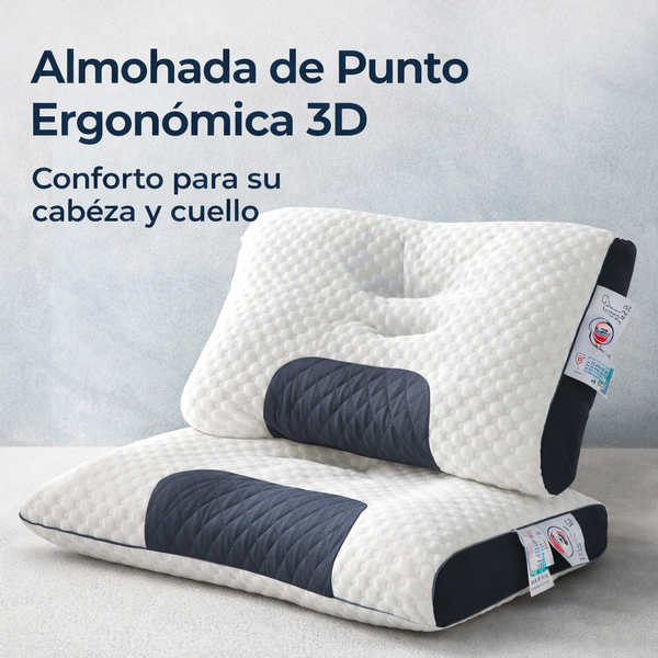 🛏️ Almohada de punto ergonómica 3D Duerme mejor y despierta sin dolor 🔥
